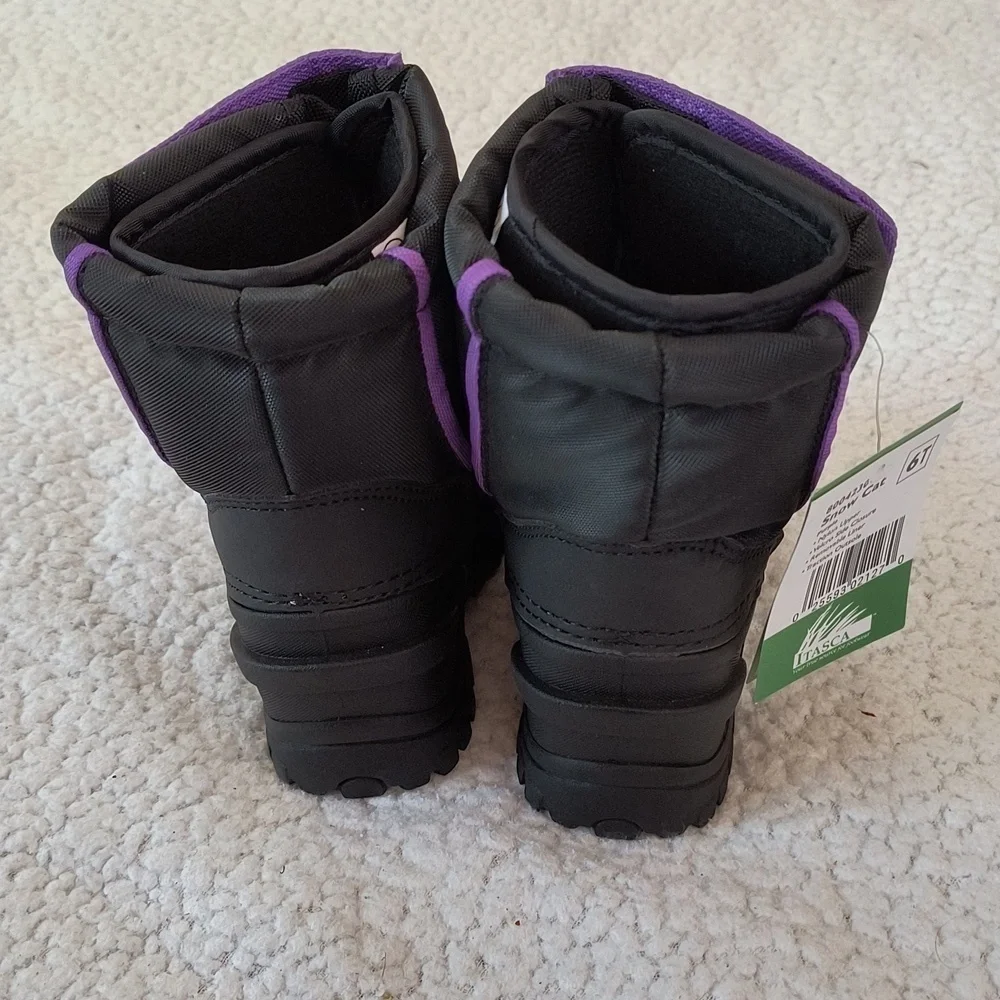 NWT Child's Purple/Black Itasca Snow Cat Winter Boots Size 6T